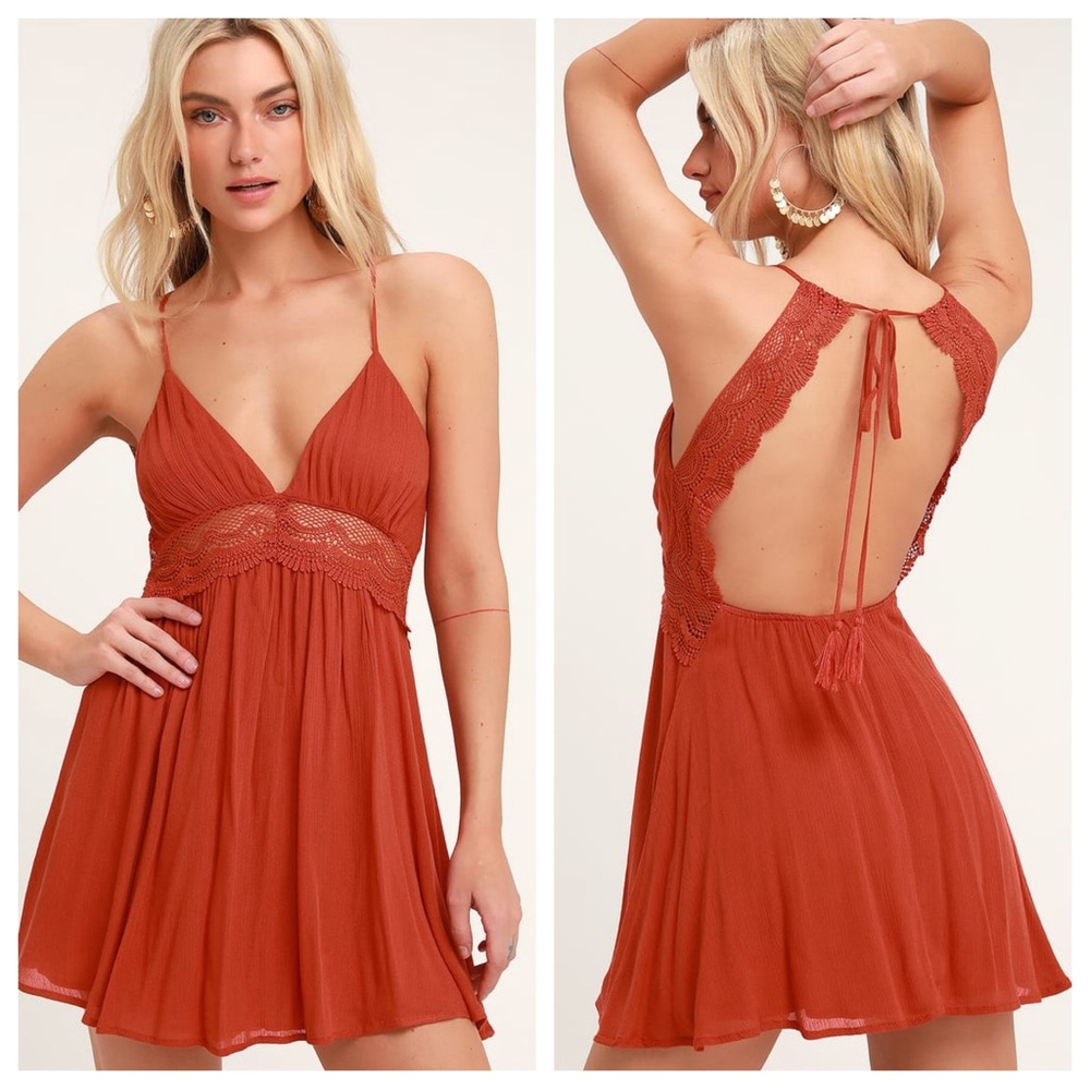 Lulu’s Good Grace Boho Mini Dress Small